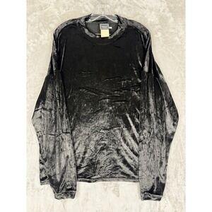 Versace Jeans Couture Velvet Long Sleeve Shirt Mens Black Size M